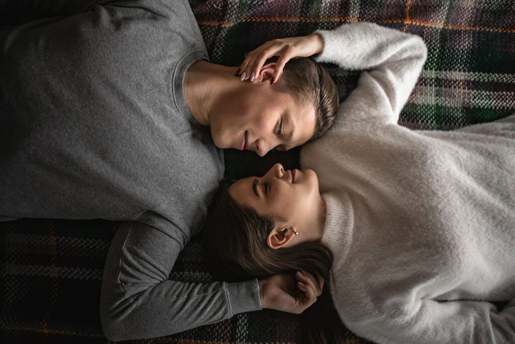 happy intimate couple sexuality perineum