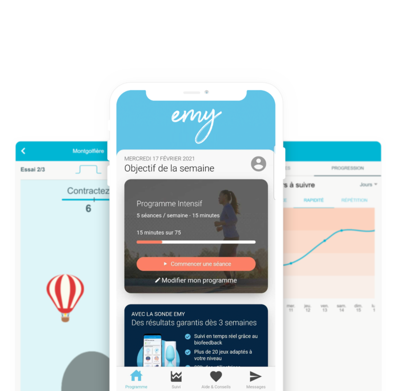 écran application sonde emy exercices du périnée