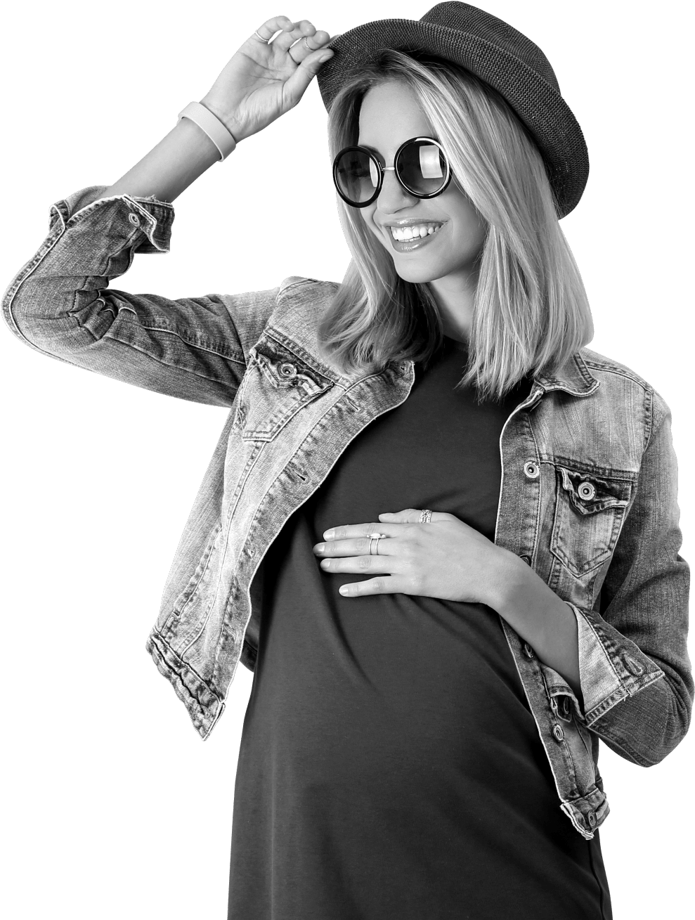 Pregnant women smiling