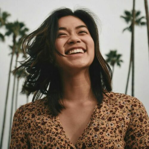 Laughing woman without urinary leakage