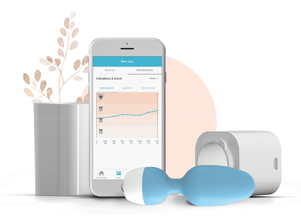 Application et sonde emy rééducation du périnée à domicile système du biofeedback