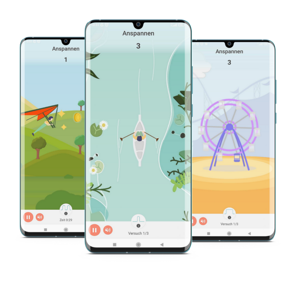 Spiele in der App Beckenbodentrainer Emy