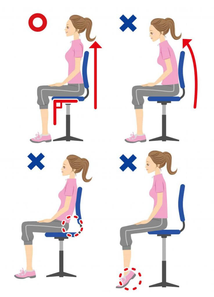 posture de bureau éviter la pression abdominal 