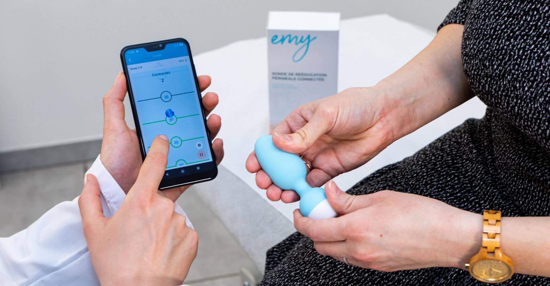 emy trainer, sonde périnéale de biofeedback à l'efficacité cliniquement prouvée